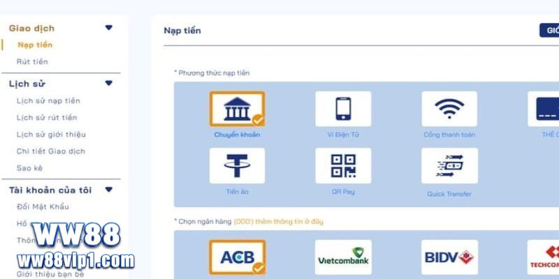 Nạp Tiền WW88 - Hướng Dẫn Cách Nạp Tiền Dễ Dàng Nhanh Chóng 2 Nạp tiền WW88 qua hình thức quét mã QR