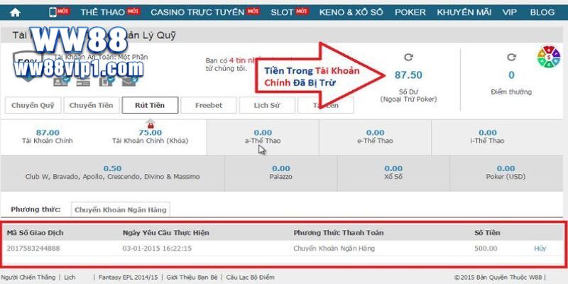 Rút Tiền WW88 - Cách Thực Hiện Giao Dịch Đơn Giản, Tiện Lợi 3 Hướng dẫn các bước rút tiền WW88